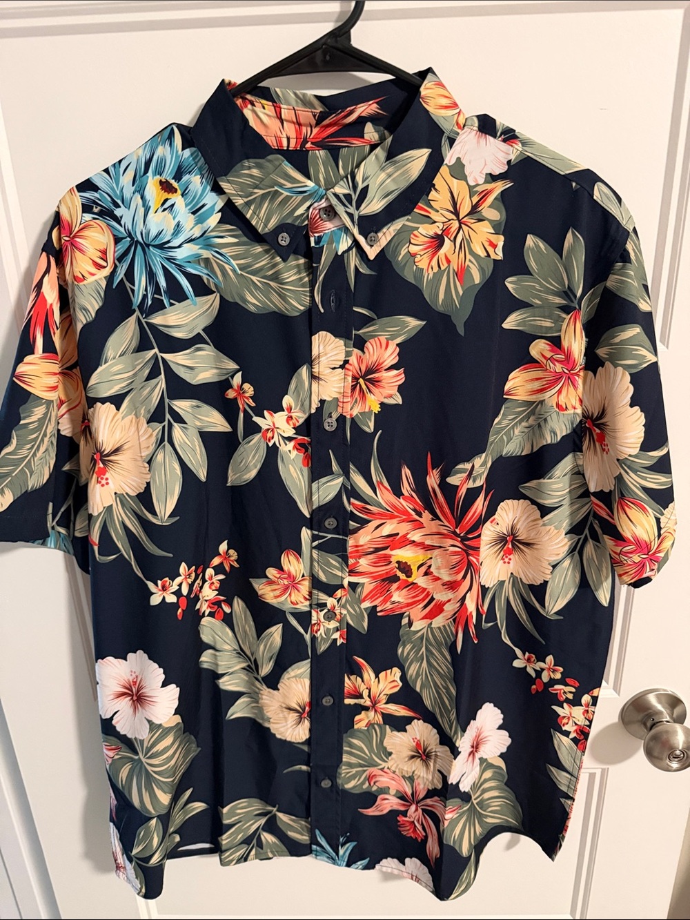 Slate & Stone Navy Floral Short-Sleeve Button-Down Shirt